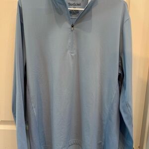 Men’s size Medium Sun Soliel Light Blue Quarter-Zip Sun Protection long-sleeve